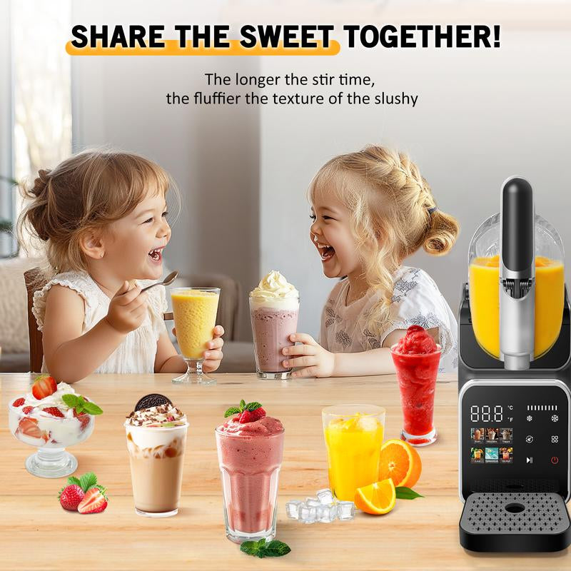 【Black Friday Deal】Smart Slushie Machine, No Ice Needed, 6 Preset Modes, LED Touchscreen, Auto Cleaning, Child Lock, Perfect for Smoothies, Cocktails & Milkshakes