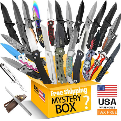 1 PCS Folding Knife, Mysterious Gift Box (Random Surprise Sent), Professionally Selected, Stainless Steel Knife, Multifunctional Outdoor Folding Knife, Limited Edition Halloween Version(May God Bless the Lucky Person with an Extra Knife or Whistle)
