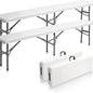 6 Feet Plastic Folding Bench,Portable In/Outdoor Picnic Party Camping Dining Seat, Garden Soccer Multipurpose Entertaining Activities, 1 Pack & 2 Pack