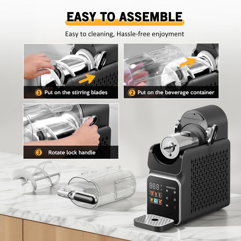 【Black Friday Deal】Smart Slushie Machine, No Ice Needed, 6 Preset Modes, LED Touchscreen, Auto Cleaning, Child Lock, Perfect for Smoothies, Cocktails & Milkshakes