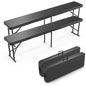 6 Feet Plastic Folding Bench,Portable In/Outdoor Picnic Party Camping Dining Seat, Garden Soccer Multipurpose Entertaining Activities, 1 Pack & 2 Pack