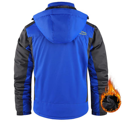 Men'S Windproof and Warm Fleece-Lined Winter Jacket - Soft Shell Construction, Adjustable Hem and Cuff, Zippered Pockets, Polyester Lining. Perfect for Skiing and Winter Hiking. Warm and Comfortable, Ideal for Men'S Winter Outerwear. Waterproof Windproof