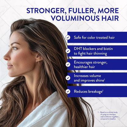 Routine Wellness Anti-Thinning Vanilla Cashmere & Oak Set - Volumizing, Strengthening, Hair Growth Support, Paraben Free, Sulfate Free, Vegan - 14 Oz