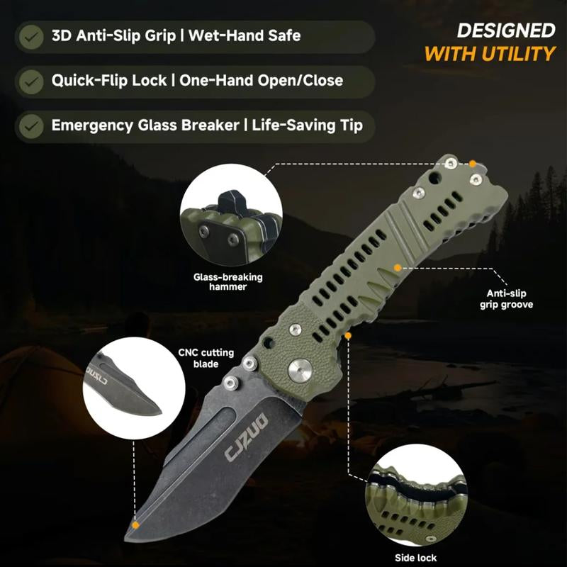 1 PCS Folding Knife, Mysterious Gift Box (Random Surprise Sent), Professionally Selected, Stainless Steel Knife, Multifunctional Outdoor Folding Knife, Limited Edition Halloween Version(May God Bless the Lucky Person with an Extra Knife or Whistle)